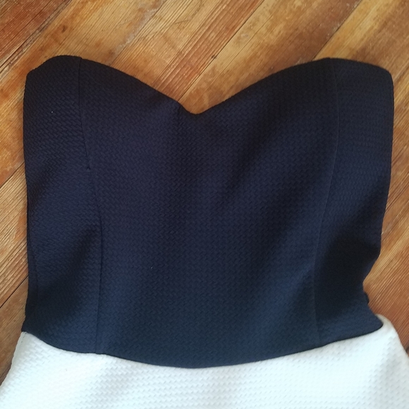 Frenzee Navy Blue and White Stripe Dress Size S - Picture 3 of 6